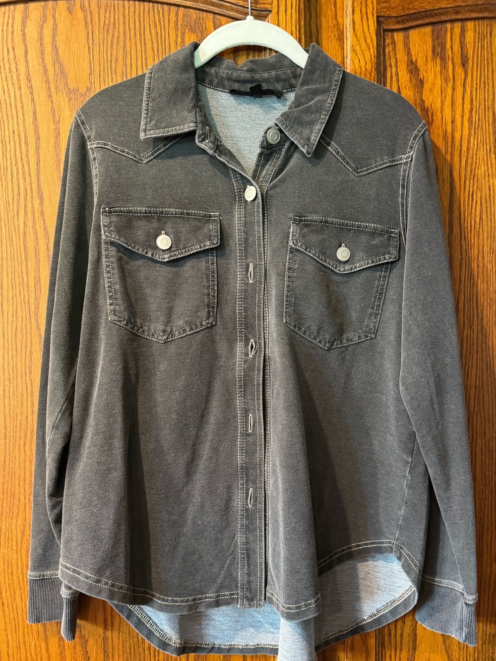 Like New Jane & Delancey Black Mineral Wash Shacket, Size S